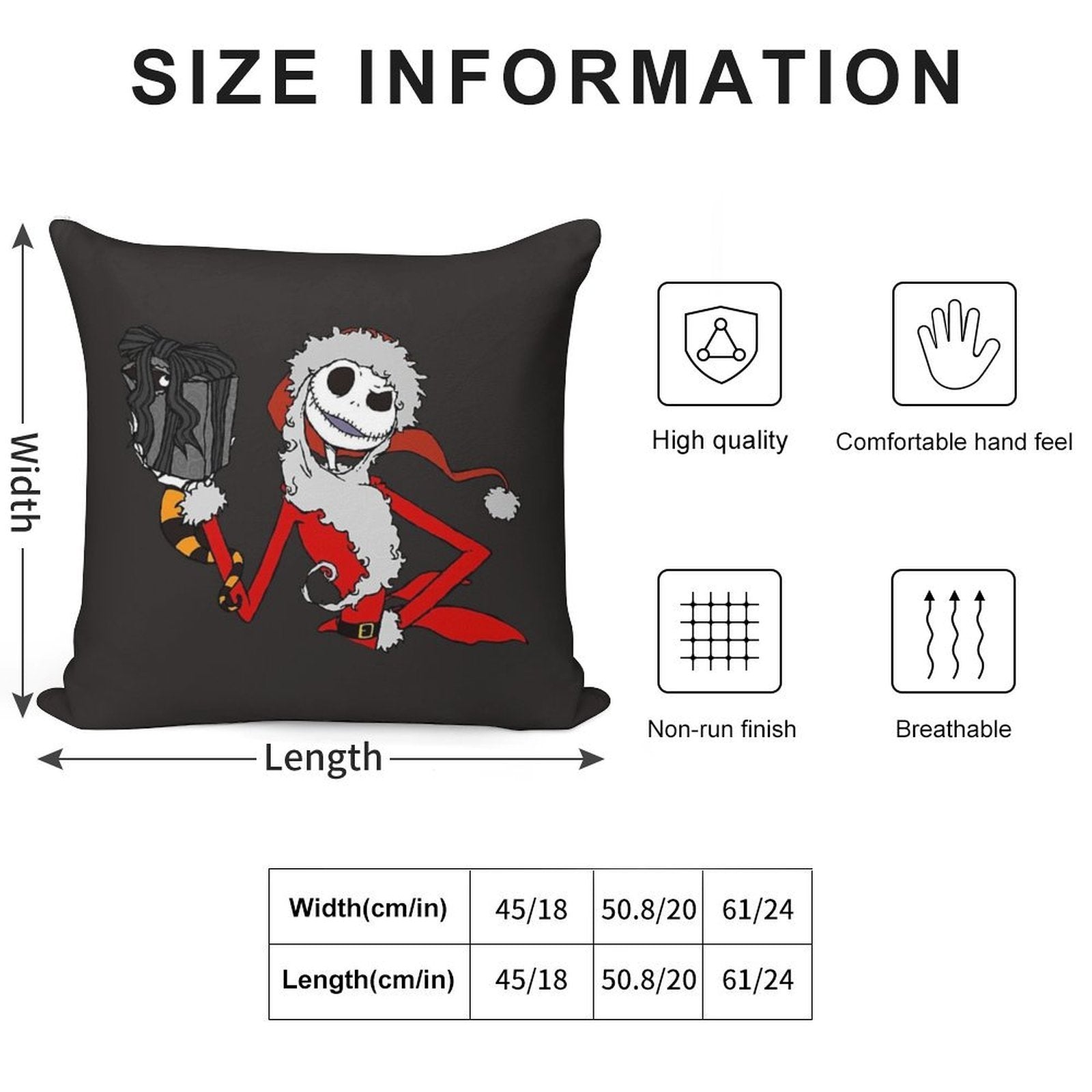 The Nightmare before Christmas Soft Shrink-Resistant Throw Pillow