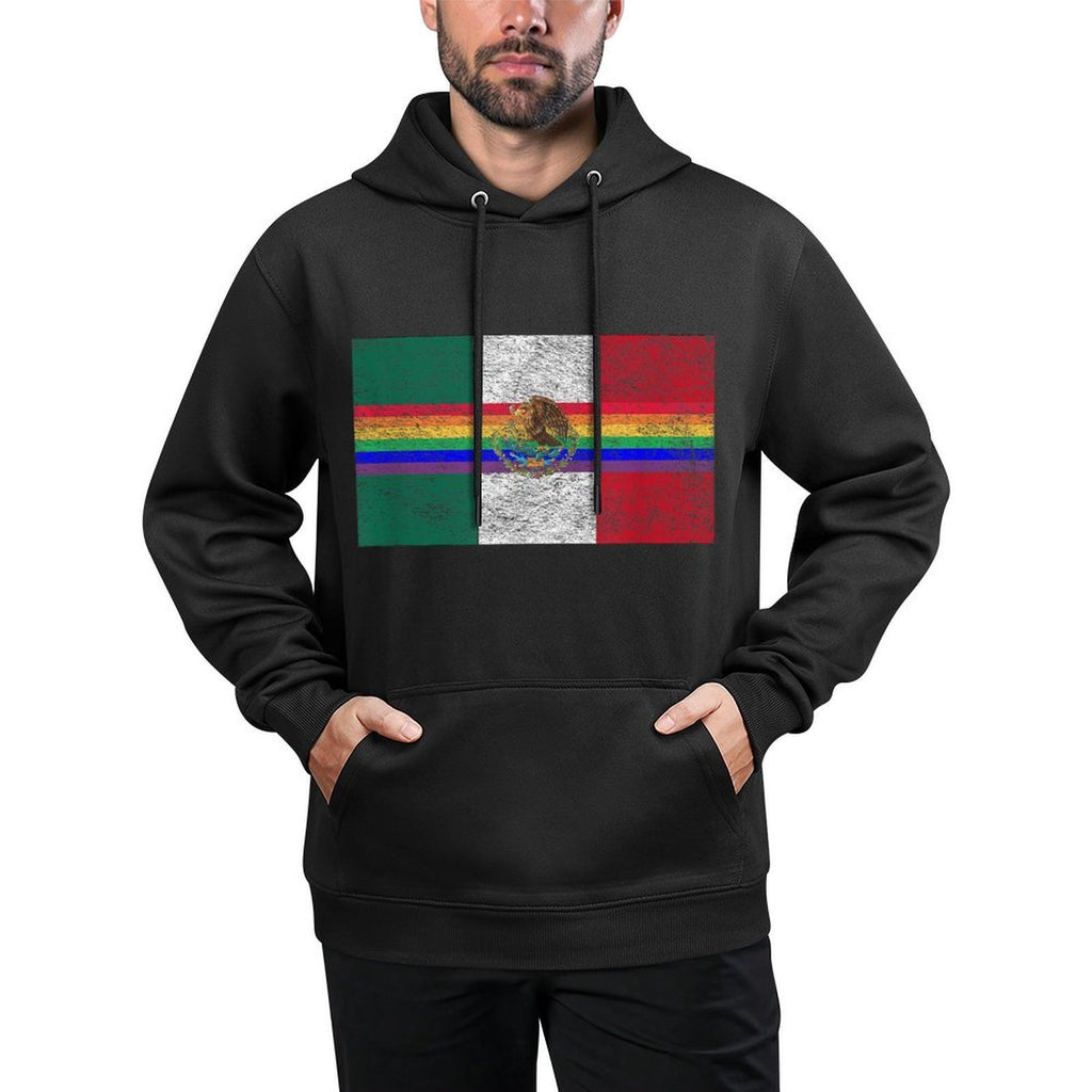 MEXICO LGBTQ GAY PRIDE DAY NATIONAL FLAG MEXICAN PARADE Machine Washable Hoodie