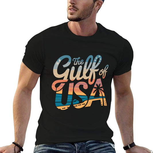 The Gulf of USA America Beach Vacation Design  Cotton T-Shirt