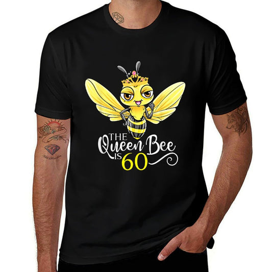 The Queen Bee Is 60 Honeybee Hive 60th Birthday Women  Graphic-printed T-Shirt
