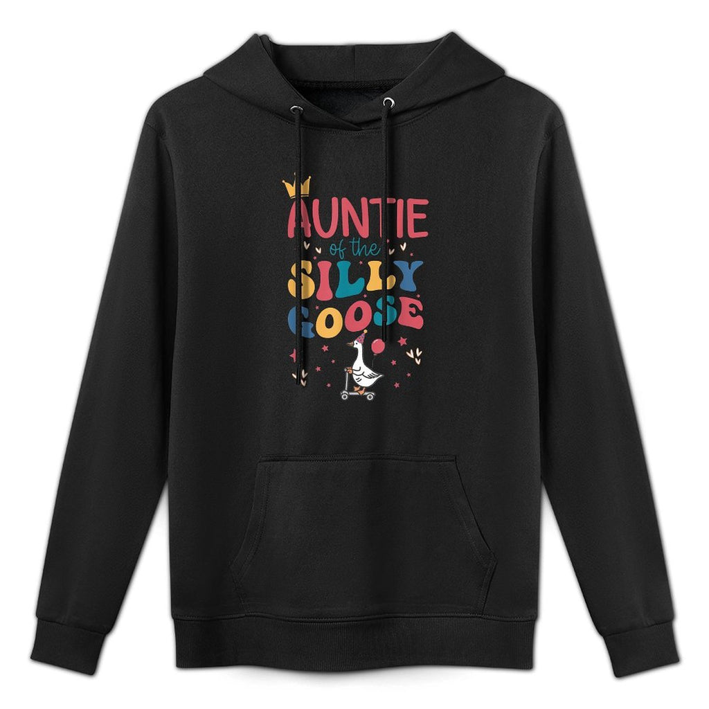 Auntie Of The Silly Goose 1st Birthday Girl Family Duck Relaxed Fit Hoodie