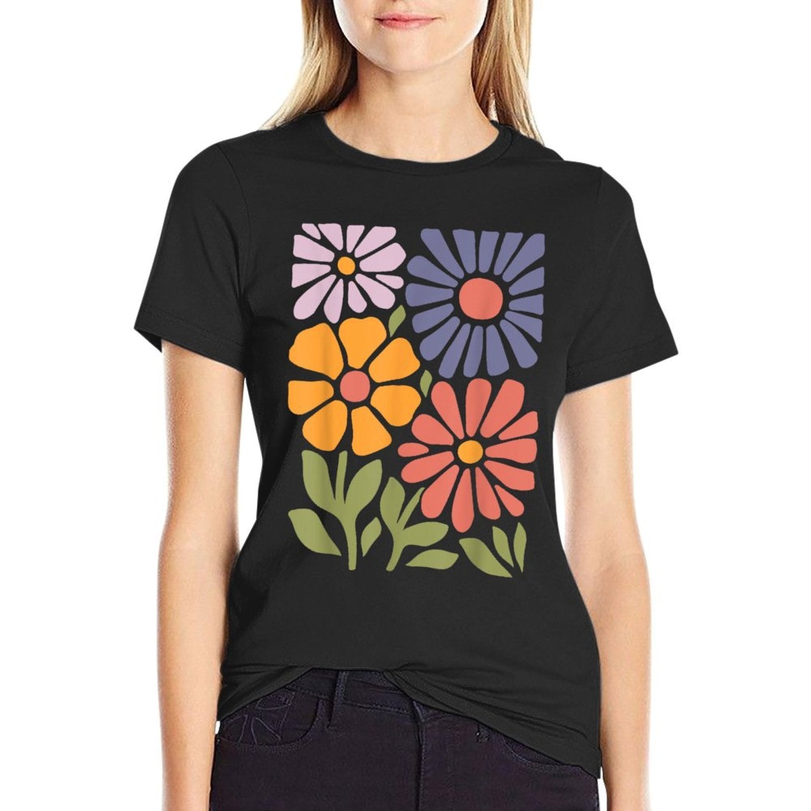 Vintage Botanical Floral Wildflower Boho Summer Flower Women  Eco-friendly Material T-Shirt
