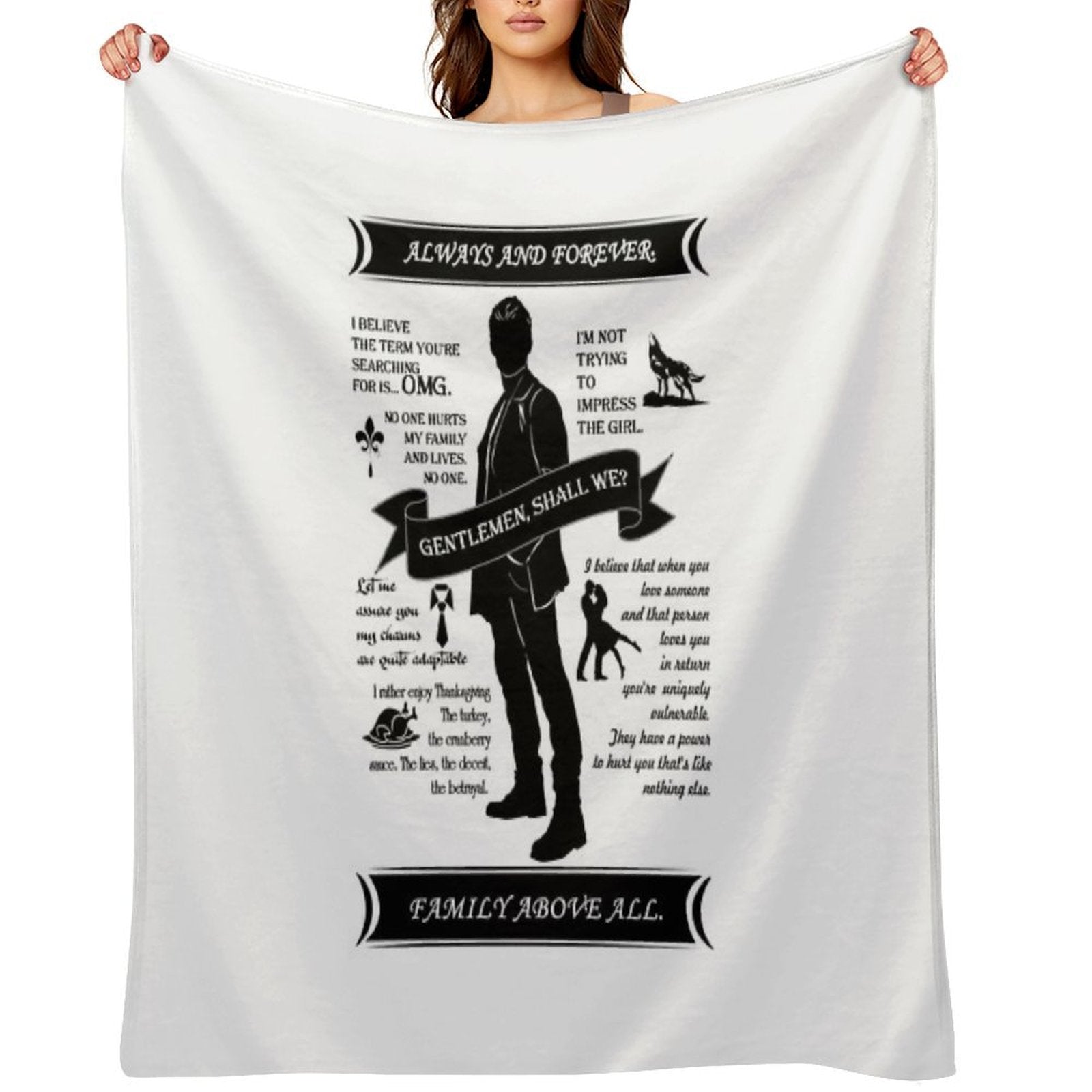 Elijah Quote Tee. All-season Throw Blanket