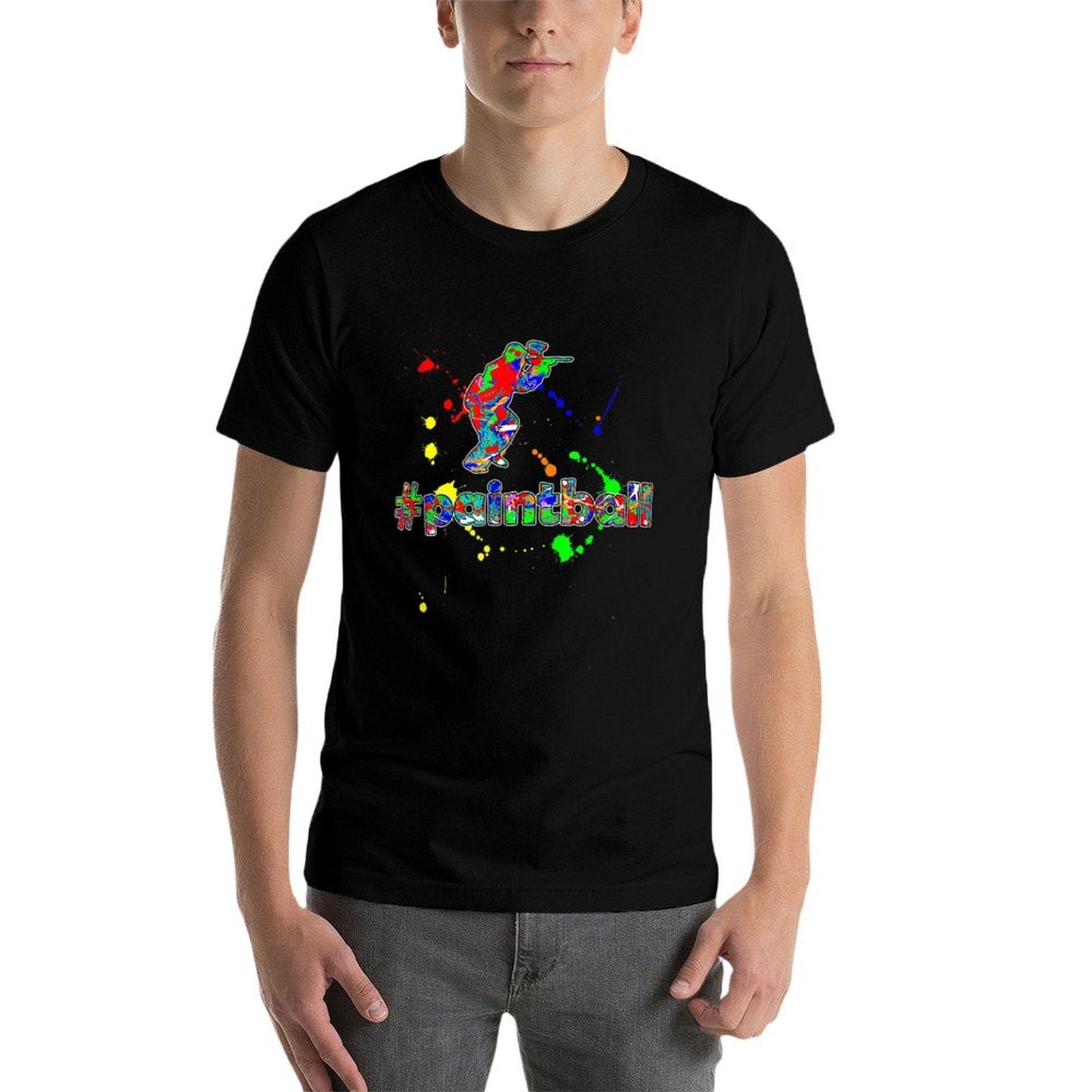 #Paintball Splatter Painting Watercolor Paintball T-shirt  Slim-fit Cut T-Shirt