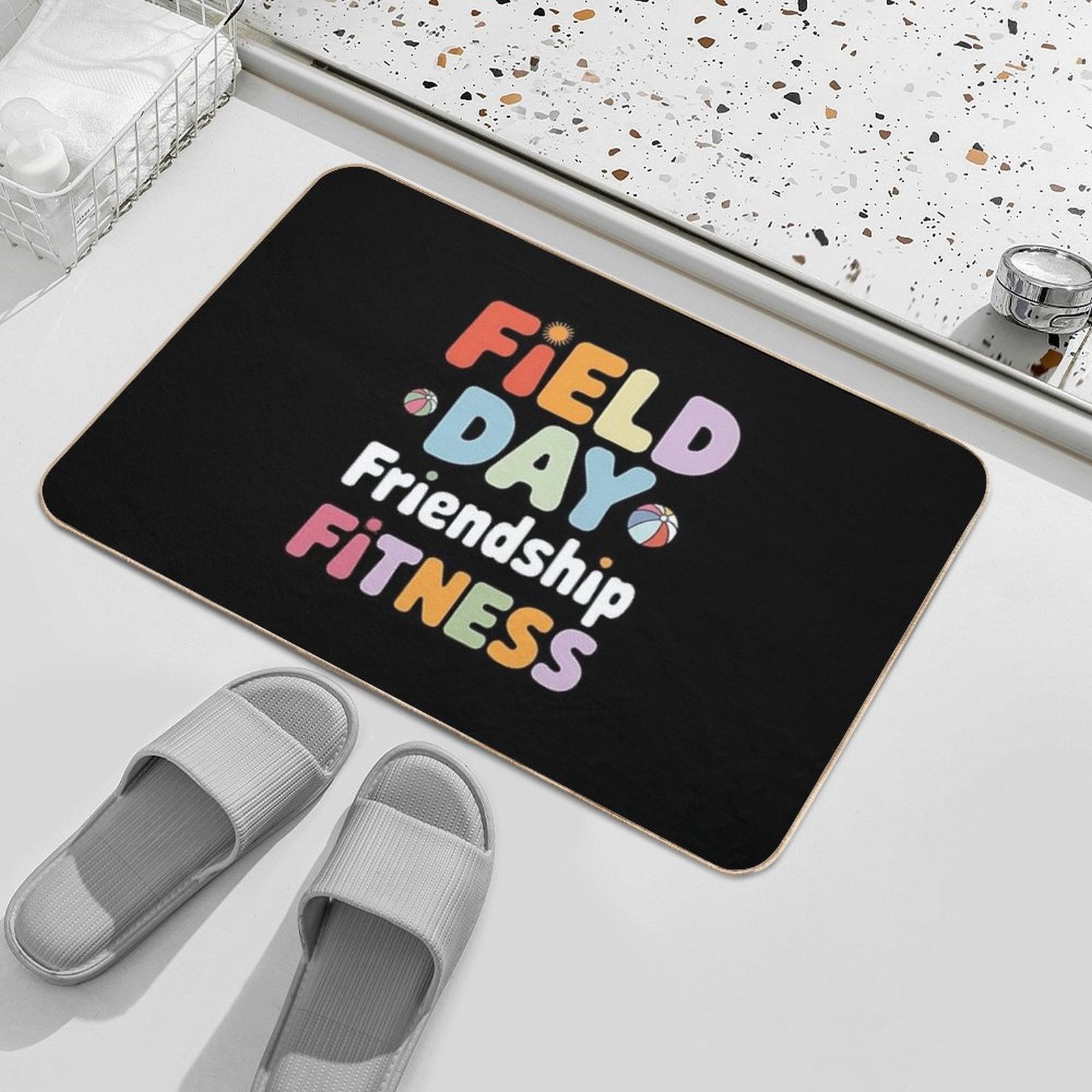 Field Day Fun Friendship Fitness Kids Teacher Field Day 2025 Durable Bath Mat