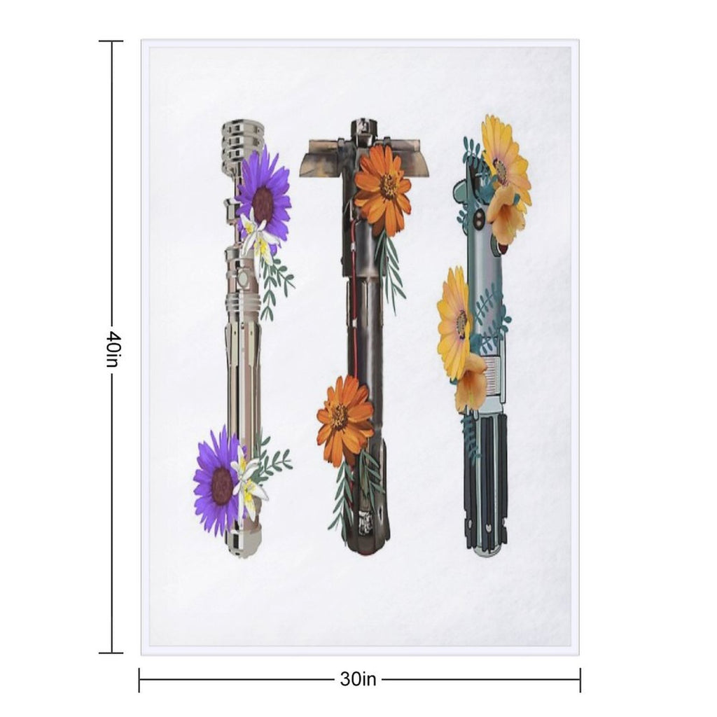 Lightsaber Flower Collection All-season Throw Blanket