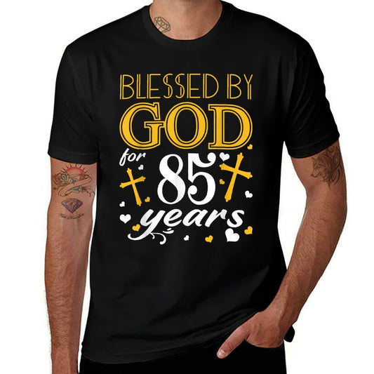 Vintage Blessed By God For 85 Years Happy 85th Birthday  Easy-care T-Shirt