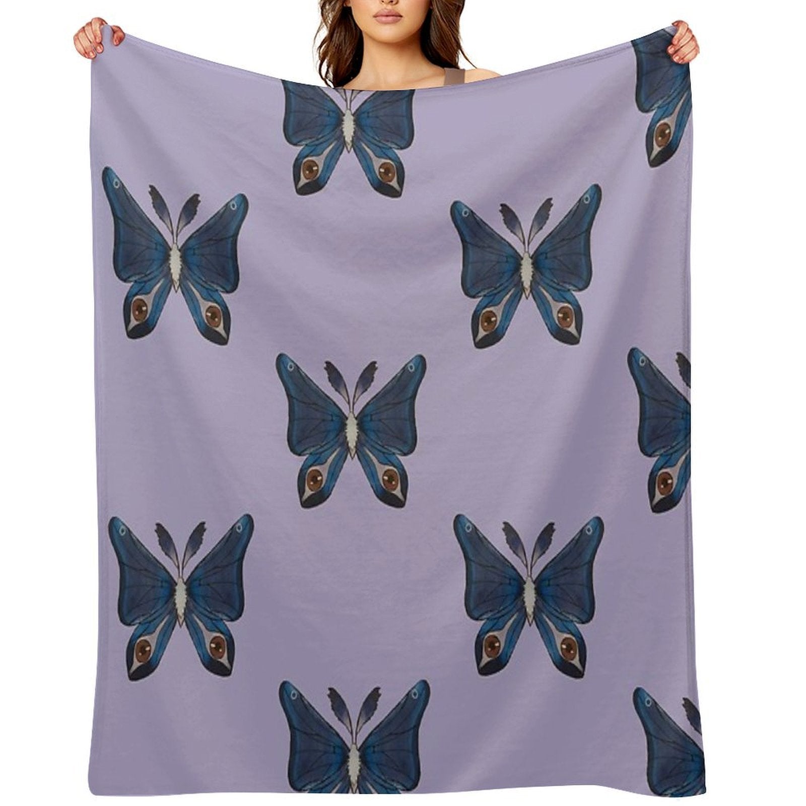 Purple Moth Shrink-resistant Throw Blanket
