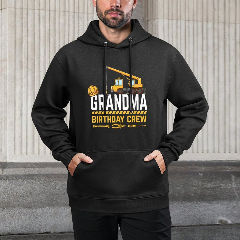 Grandma Birthday Crew Construction Birthday Medium-Weight Fabric Hoodie
