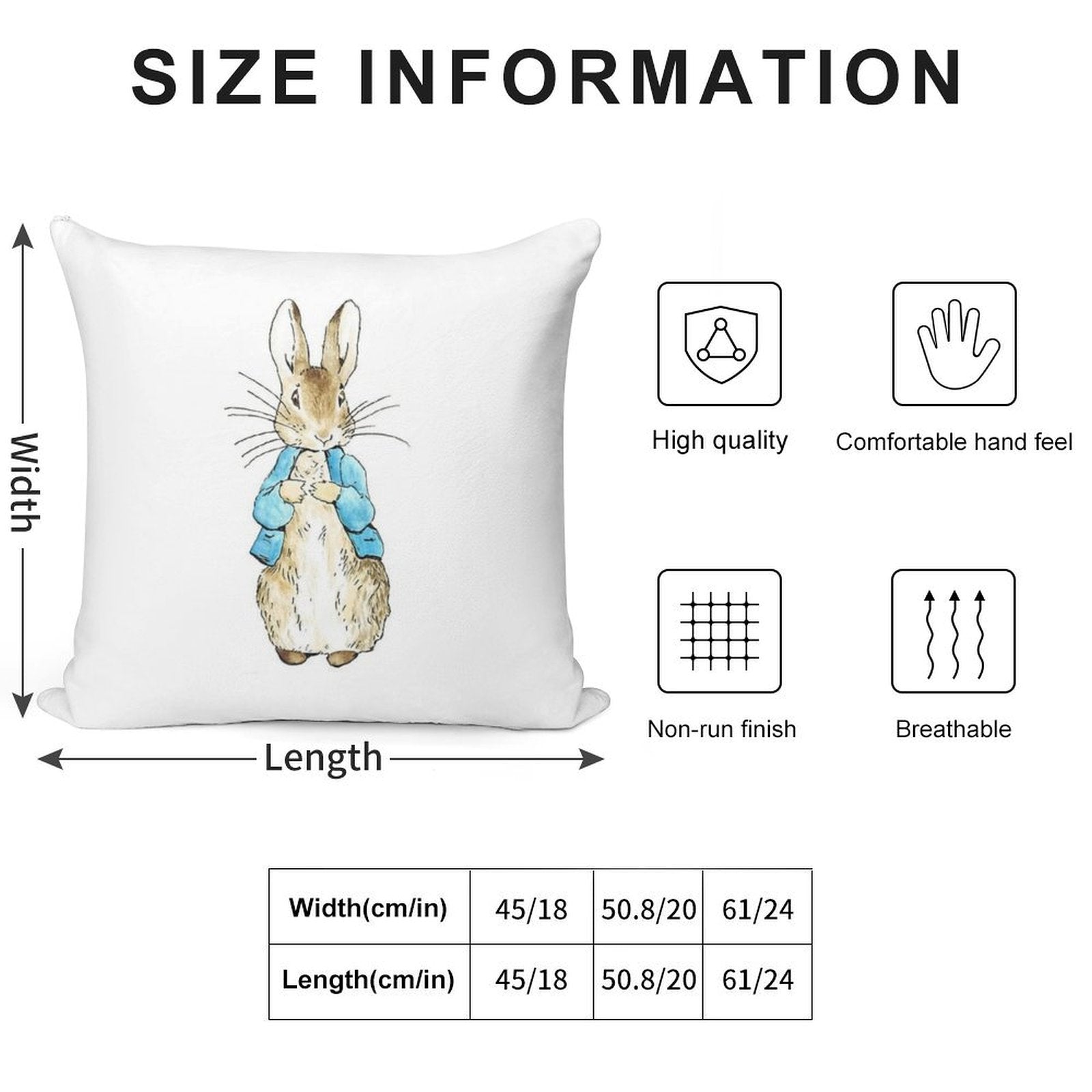 Peter Rabbit - Beatrix Potter Soft Anti-Pilling Throw Pillow