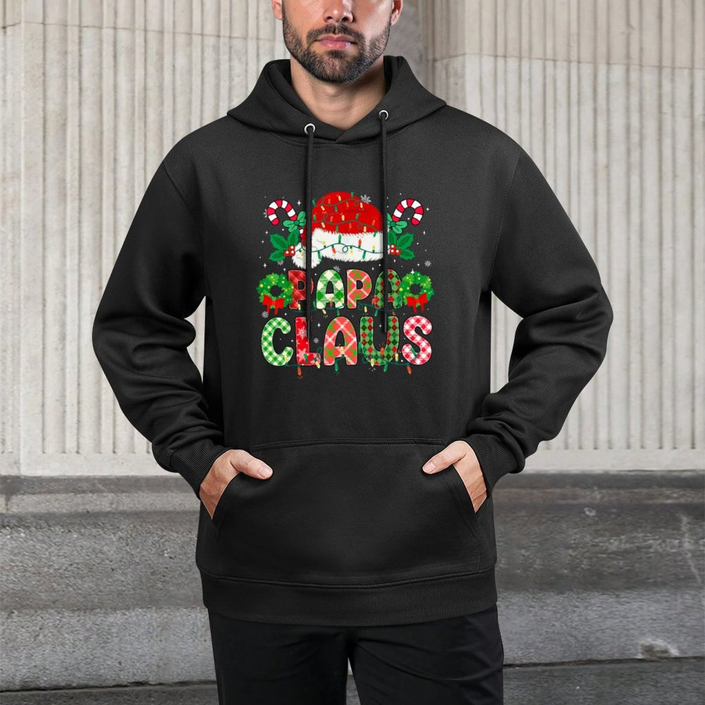 Papa Claus Christmas Lights Pajama Family Matching Grandpa Unisex Design Hoodie