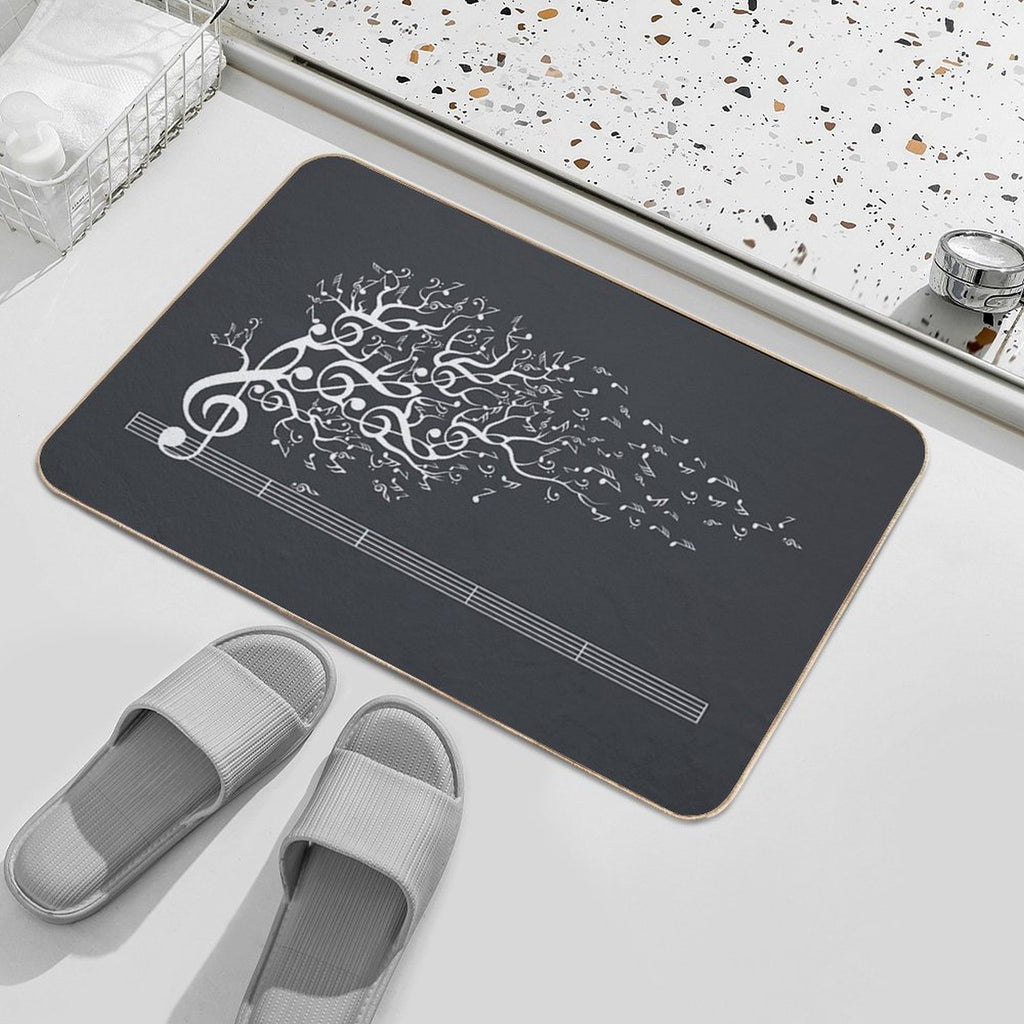 The Sound of Nature In Motion - White  Stain-Proof Bath Mat