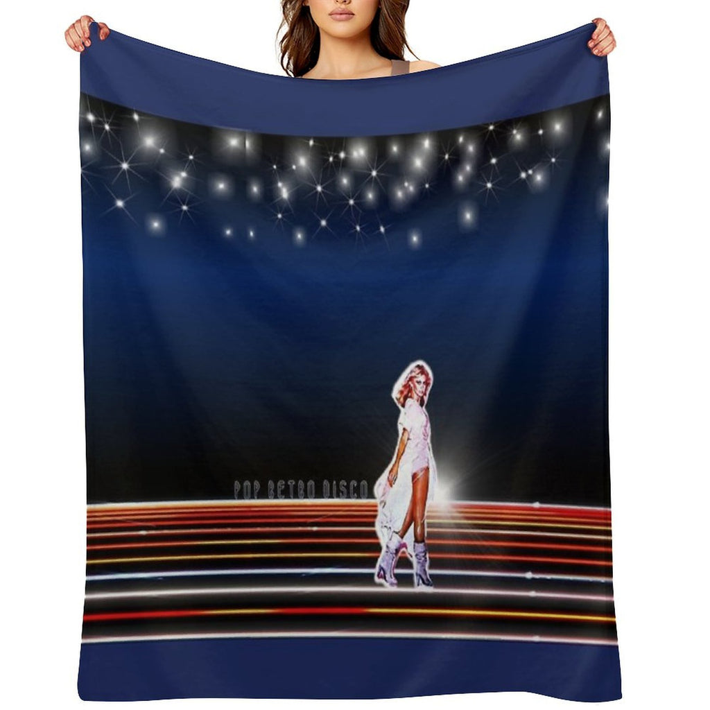 Xanadu - Olivia Newton-John - Designed by PopRetroDisco Shrink-resistant Throw Blanket