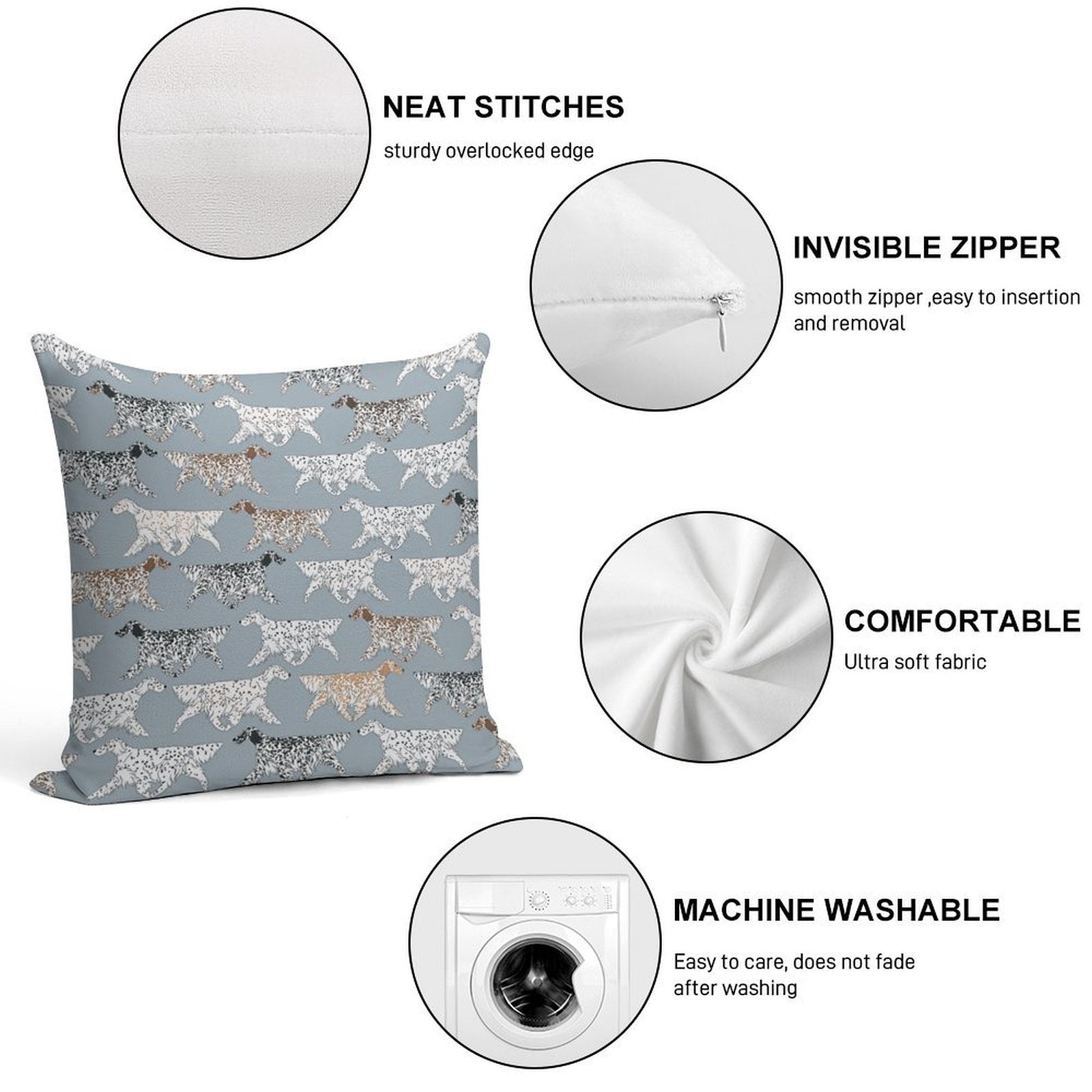 All The English Setters! Soft Luxury Feel Throw Pillow