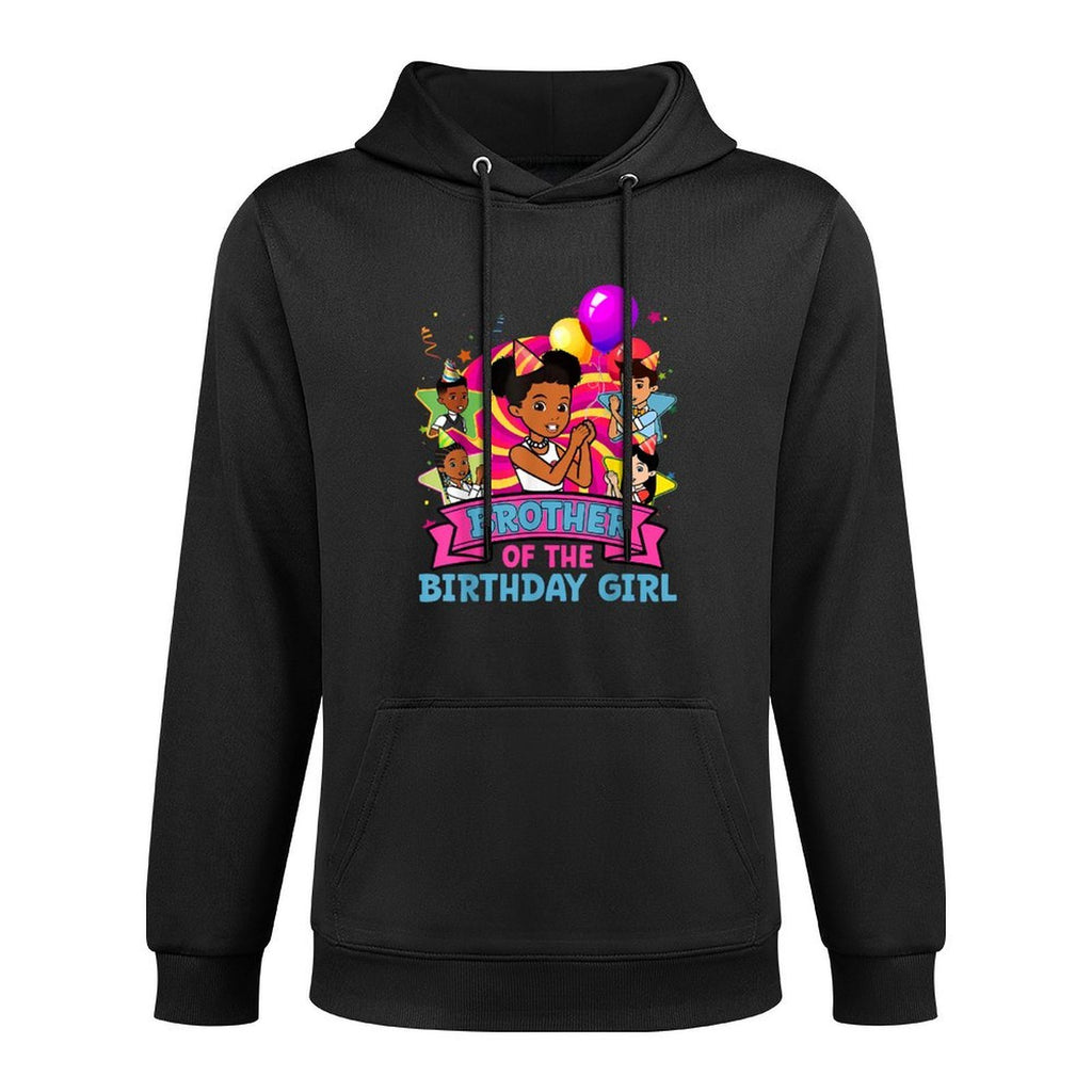 Brother The Birthday Girl Party Pink Doll Family Decorations Cotton-Polyester Blend Hoodie