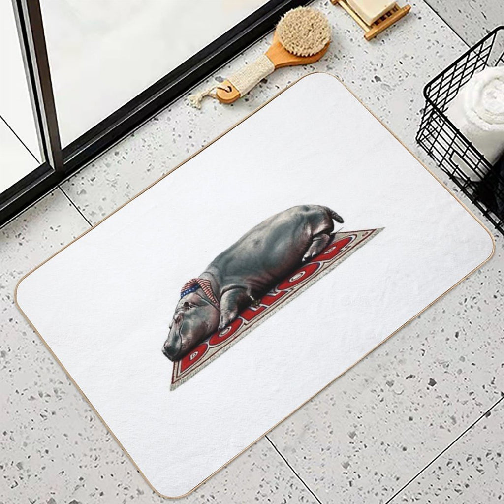 DOLLOP - Sleeping Hippo  Dirt-Trapping Bath Mat