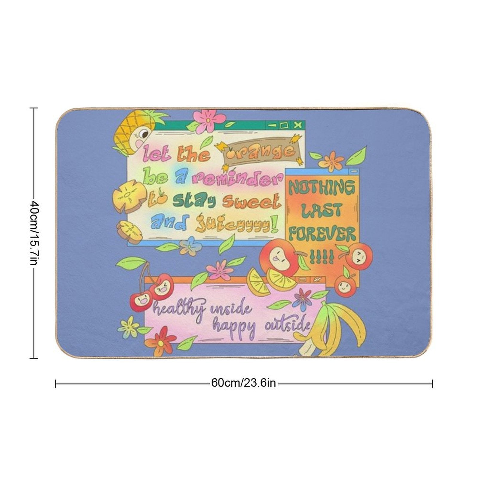 Fruity Positivity  Dirt-Trapping Bath Mat
