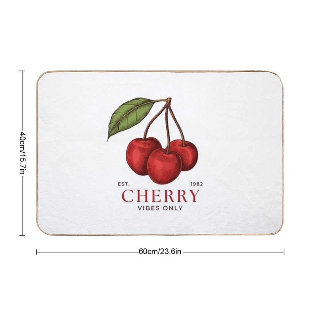 Cherry, Vibes ONLY  High-Traffic Bath Mat
