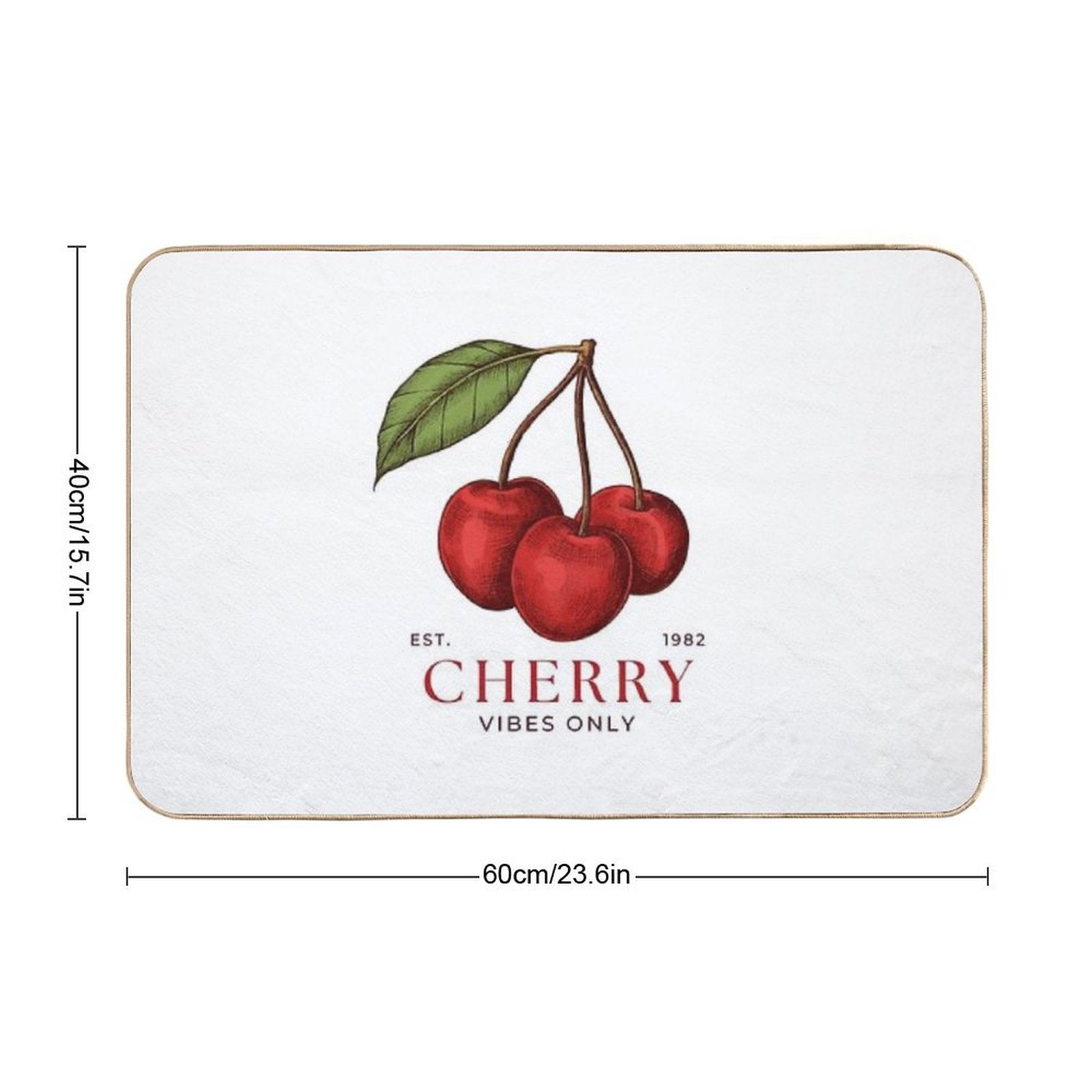 Cherry, Vibes ONLY  High-Traffic Bath Mat