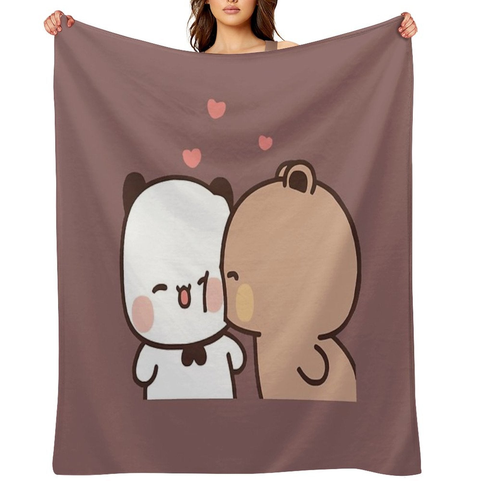Love Kiss from DuDu Bear to BuBu Panda❤️ Quick-dry Throw Blanket
