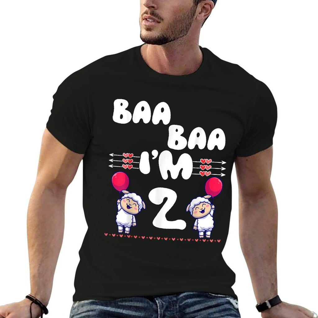 Baa Baa I'm 2 Farm Sheep Theme Party Two Year Birthday  Stretchy T-Shirt