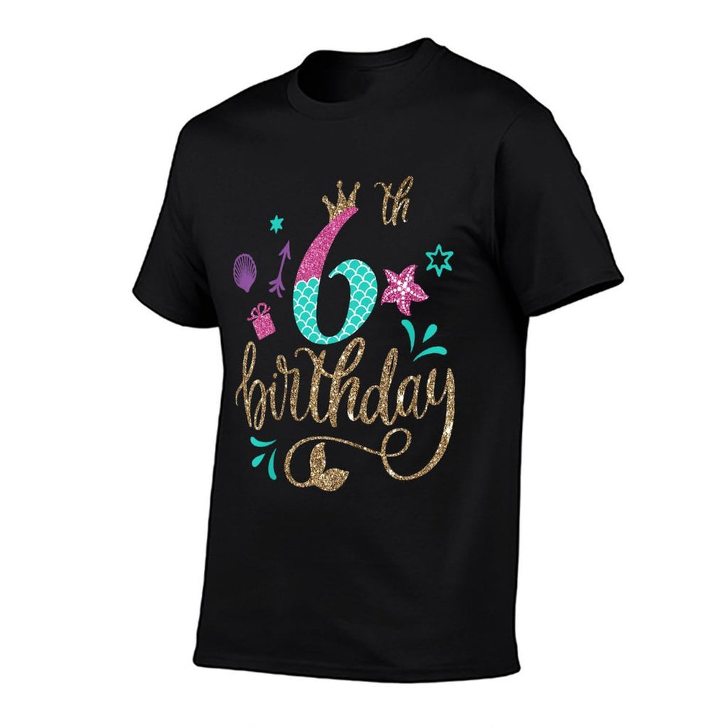 Kids Mermaid Birthday 6th Years Old Gift For Girls  Moisture-wicking T-Shirt