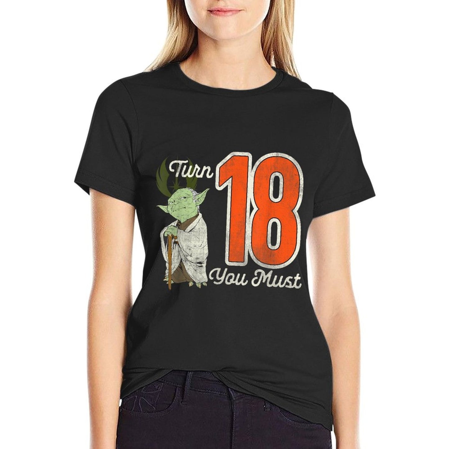 Star Wars Yoda 18th Birthday  Oversized Silhouette T-Shirt