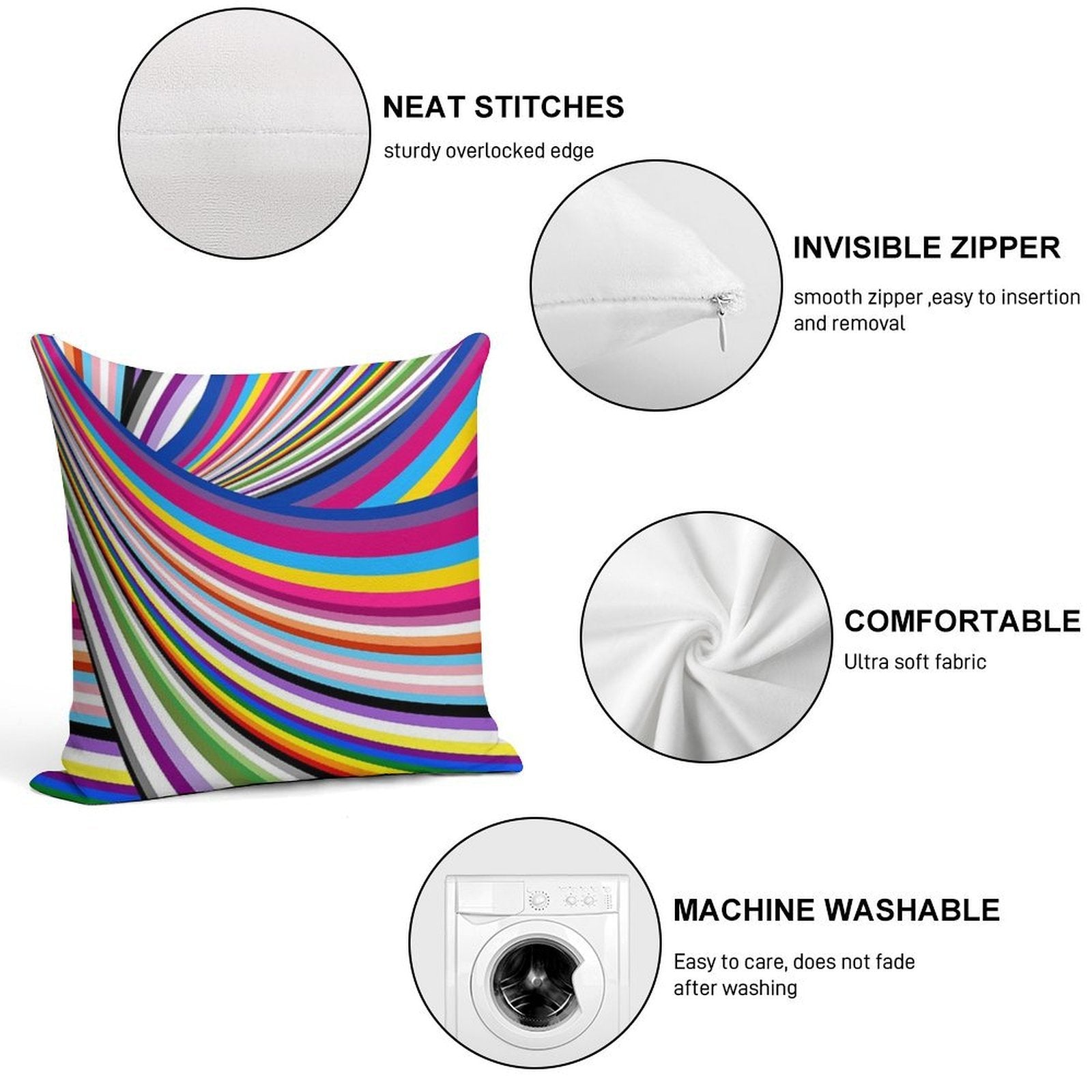Pride Flags Soft Luxury Feel Throw Pillow