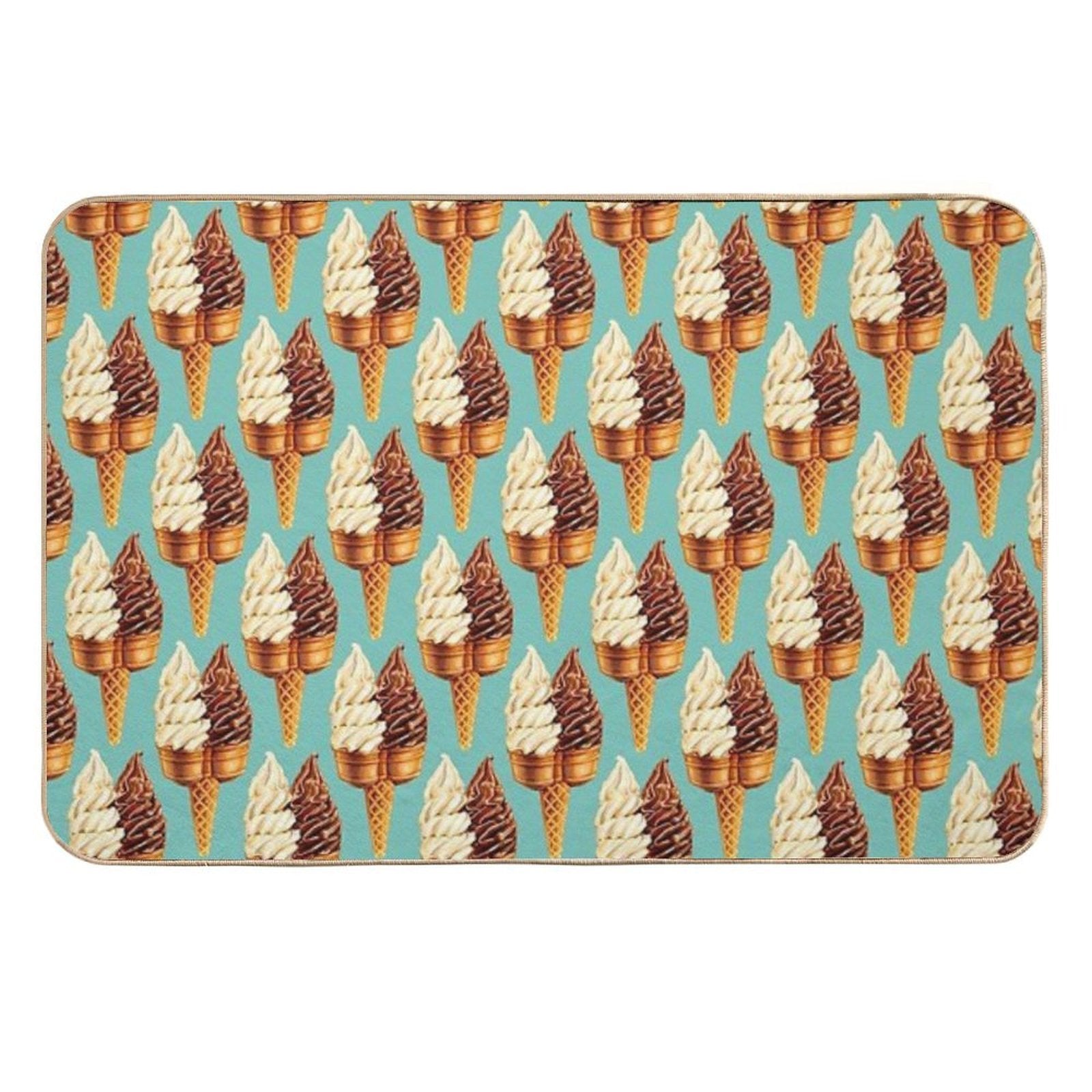 Twin Cone Pattern - Teal  Anti-Trip Bath Mat