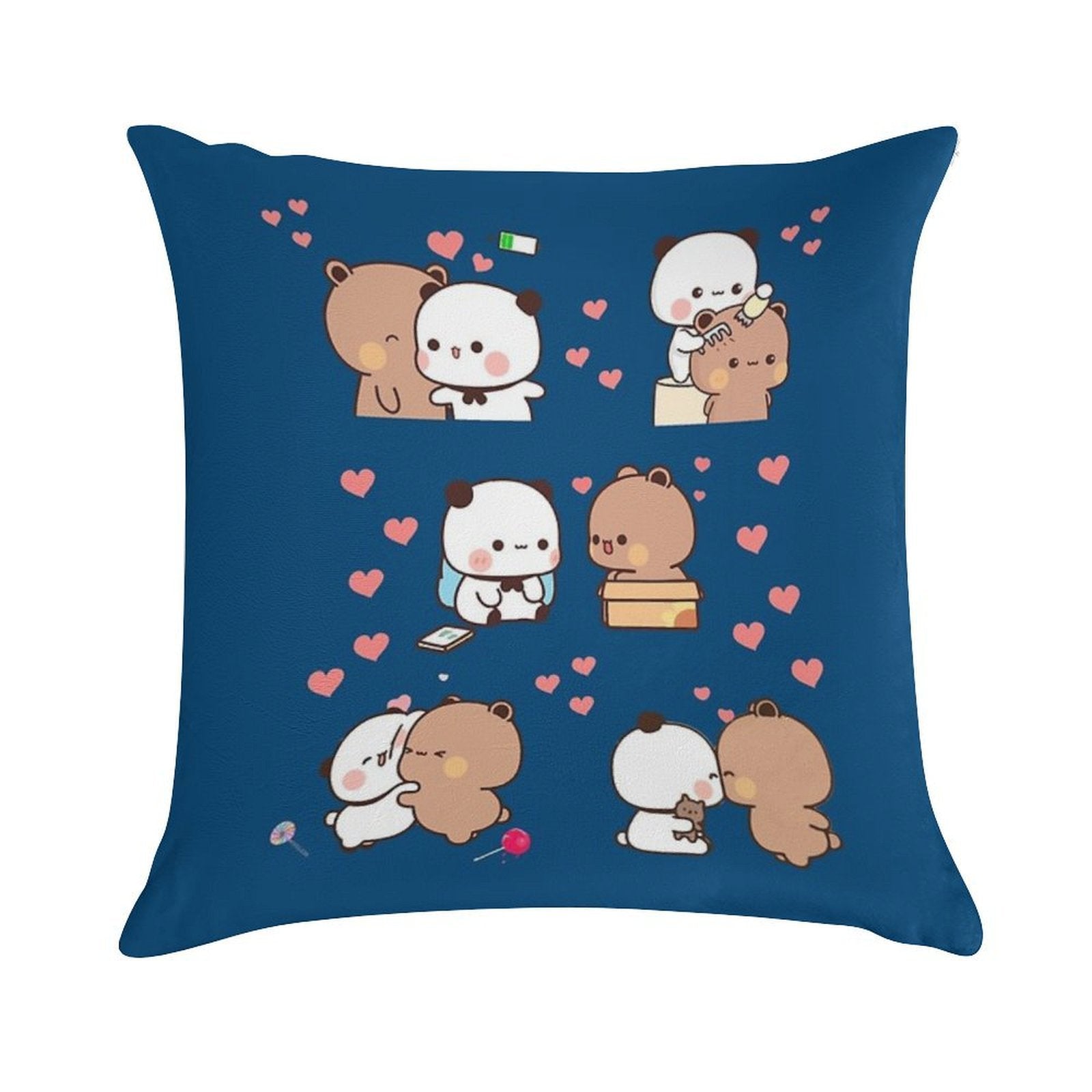 Bear And Panda Bubu Dudu Balloon Soft Fade-Resistant Throw Pillow