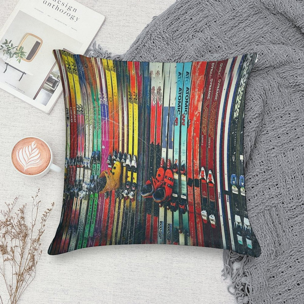 Ski Sun Valley Soft Hidden Zipper Throw Pillow