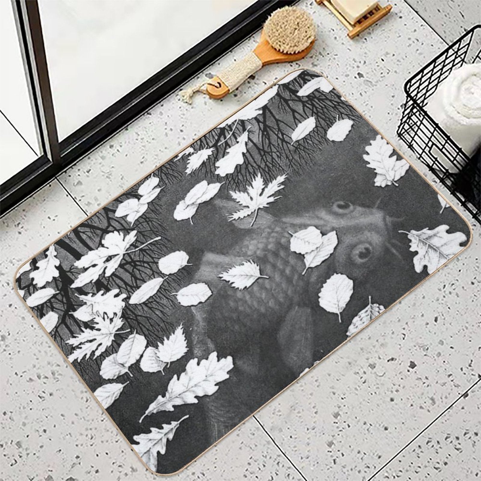 Three Worlds by M.C. Escher  Rapid-Drying Bath Mat