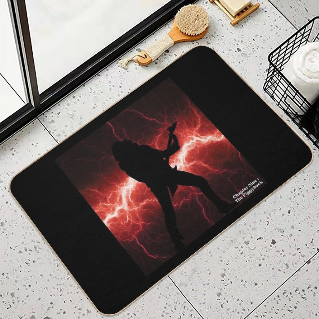 Stranger Things  Eddie Munson with His Guitar - She Was Destined for An Alternate Dimension.  Stain-Proof Bath Mat