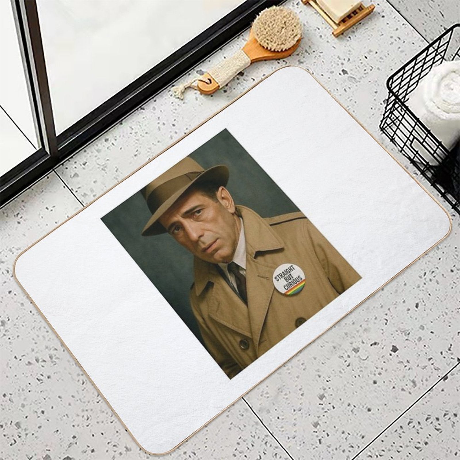 Humphrey Bogart – Straight But Curious (Vintage Pride Tribute)  Rapid-Drying Bath Mat
