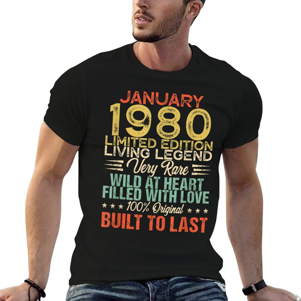 Funny 40th Birthday Gifts January 1980 40 Years Old  Breathable T-Shirt