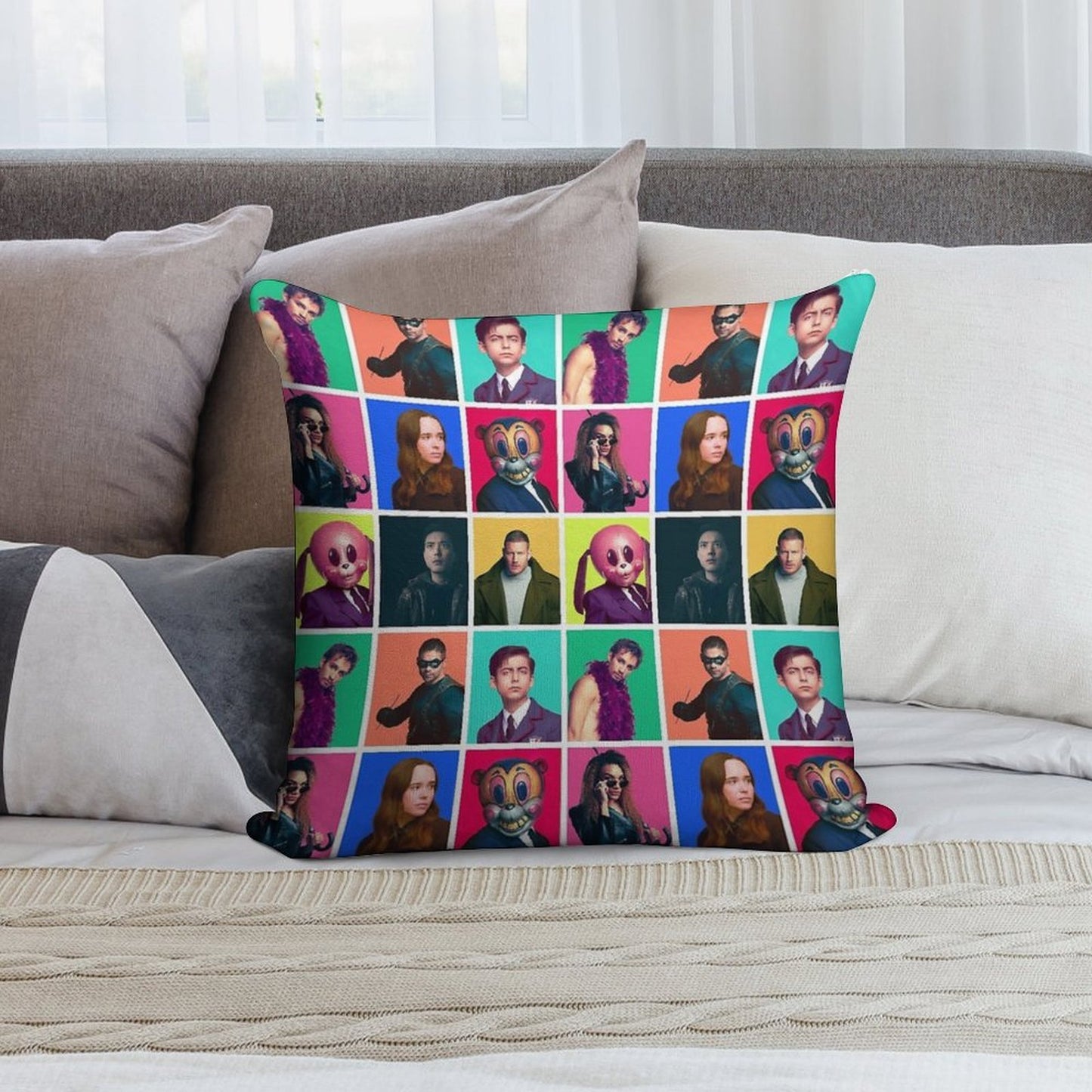 The Umbrella Academy - Character Collage Soft Shrink-Resistant Throw Pillow