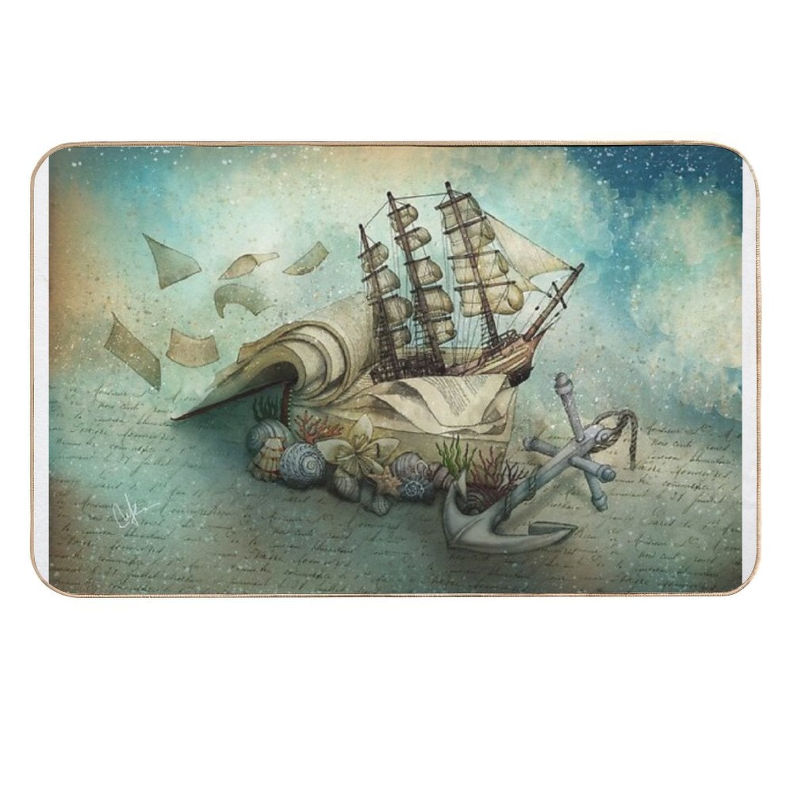 Now I Lay Me Down to Read, I Travel Leagues before I Sleep  Rapid-Drying Bath Mat