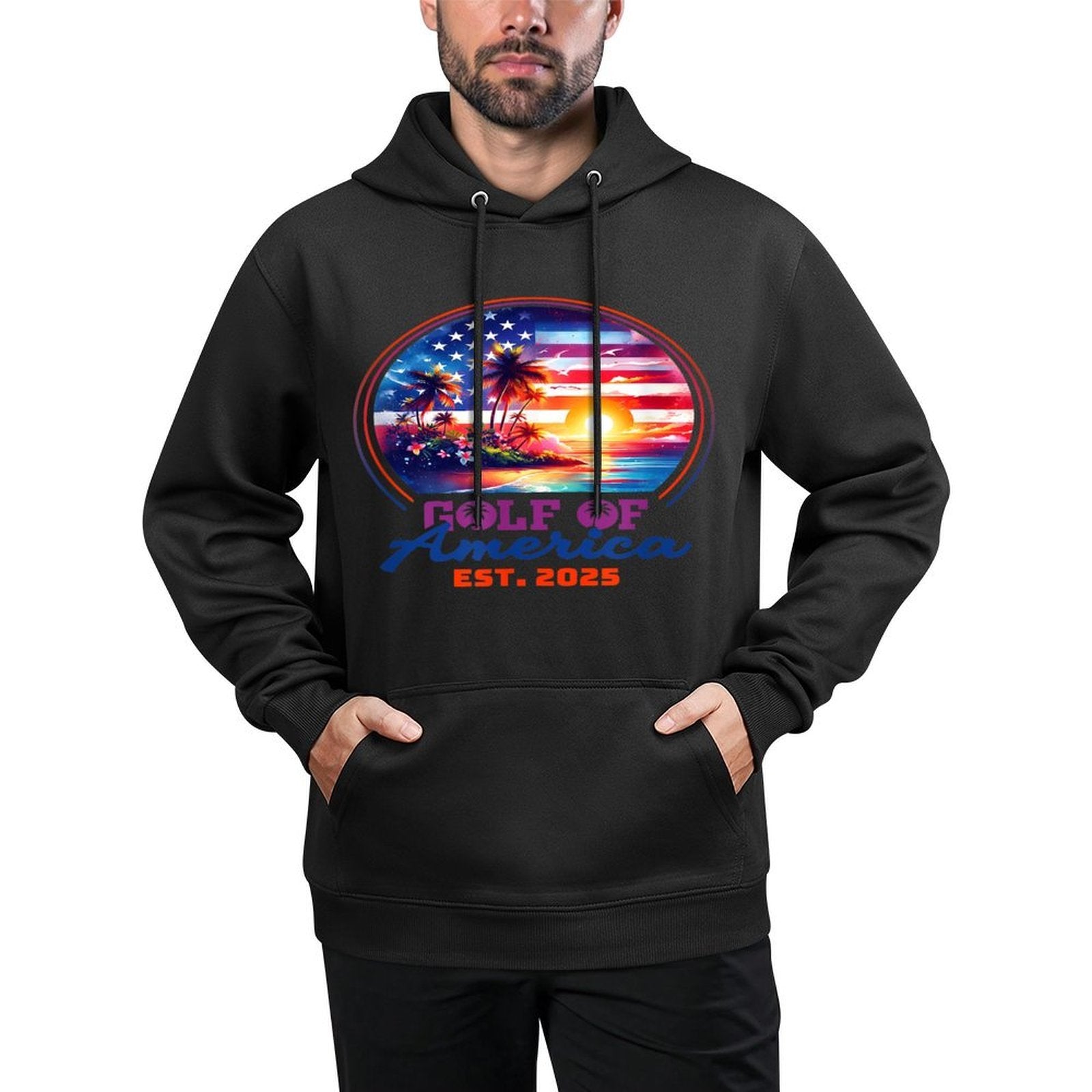 Funny USA America Shirt Gulf Of Us America Est 2025 Kangaroo Pocket Hoodie
