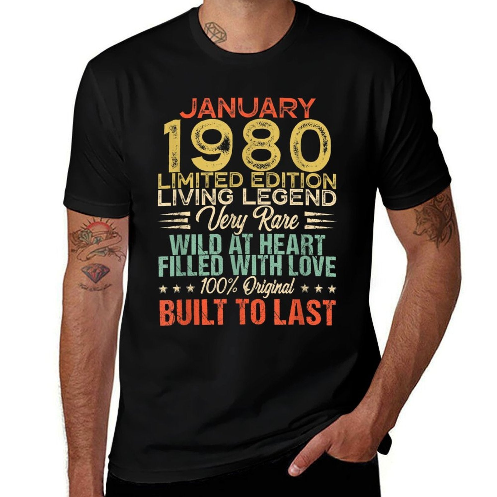 Funny 40th Birthday Gifts January 1980 40 Years Old  Breathable T-Shirt