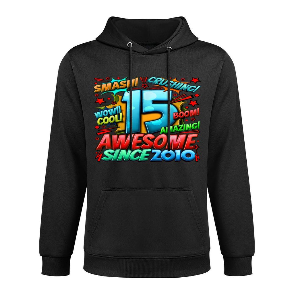 New Comic Style Birthday Gifts 2025 For Boys 15th Birthday Boy Unisex-Kids Black Small Crew Neck Pilling-Resistant Hoodie