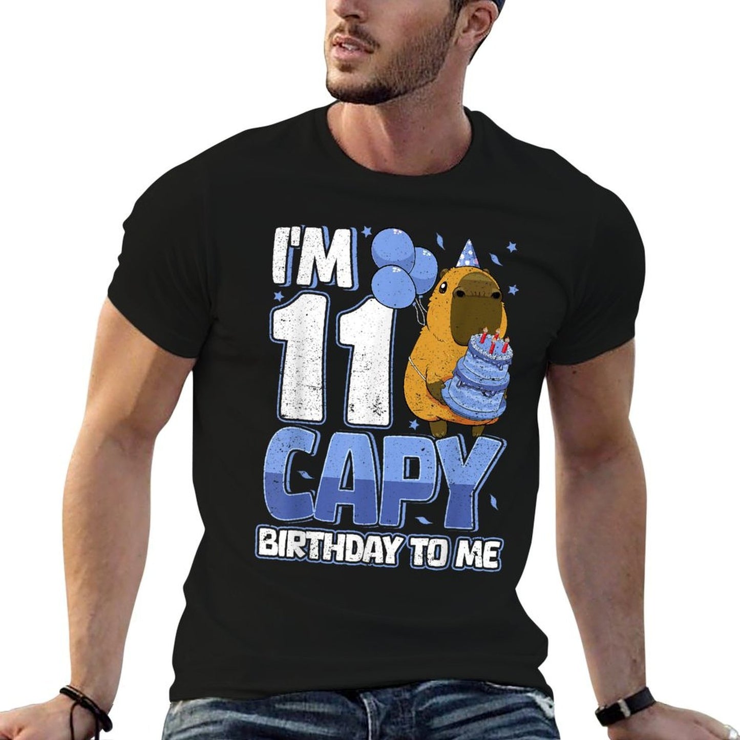 11 Years Capy Birthday to Me Boys 11th Birthday Capybara  Vintage-inspired T-Shirt