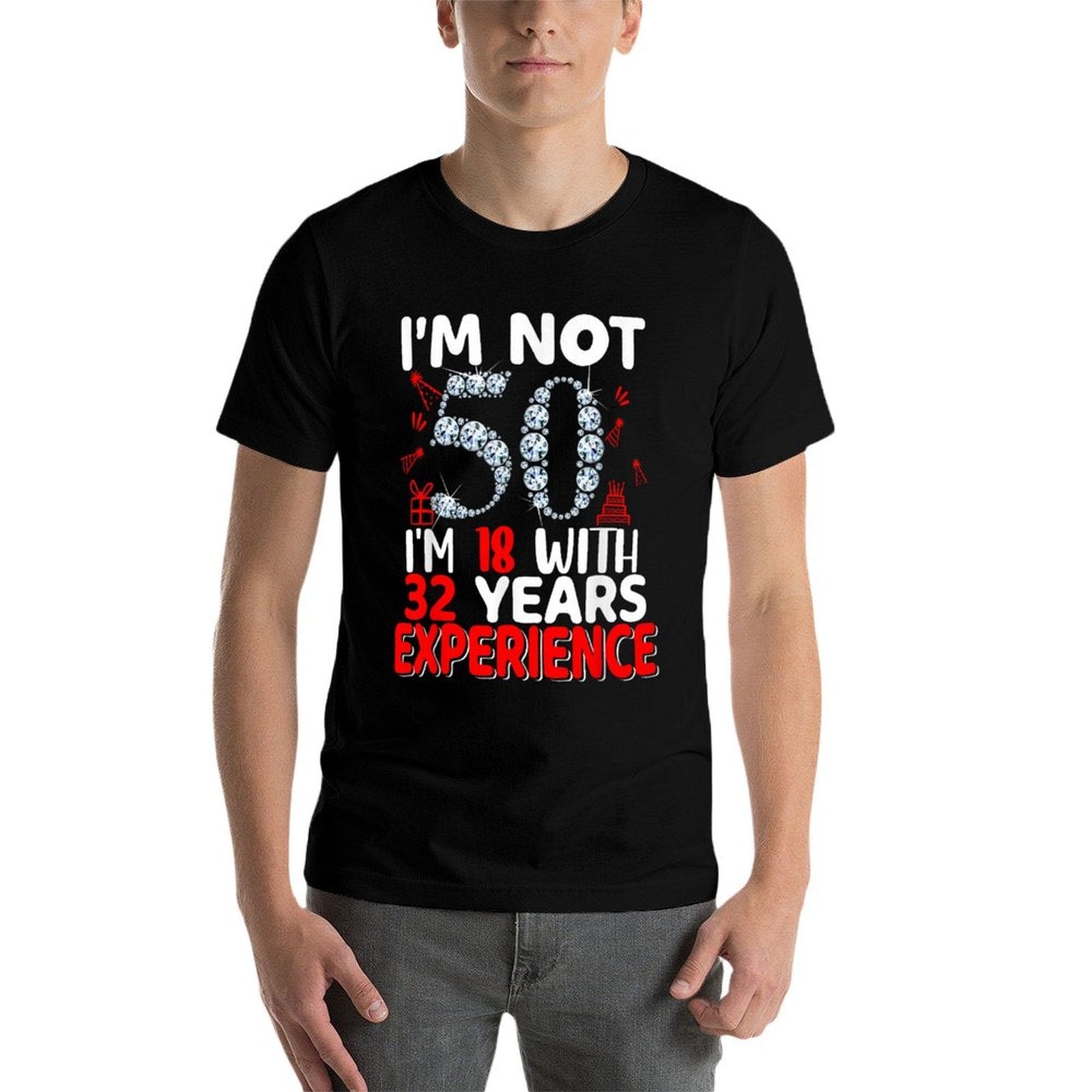 I'm Not 50 I'm 18 with 32 Years Experience 50th Birthday  Oversized Silhouette T-Shirt