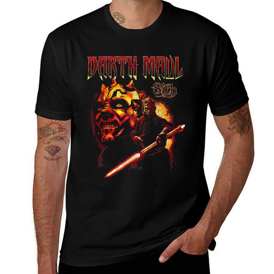 Star Wars Darth Maul Sith Fiery Lightsaber Poster  Summer-ready Fabric T-Shirt
