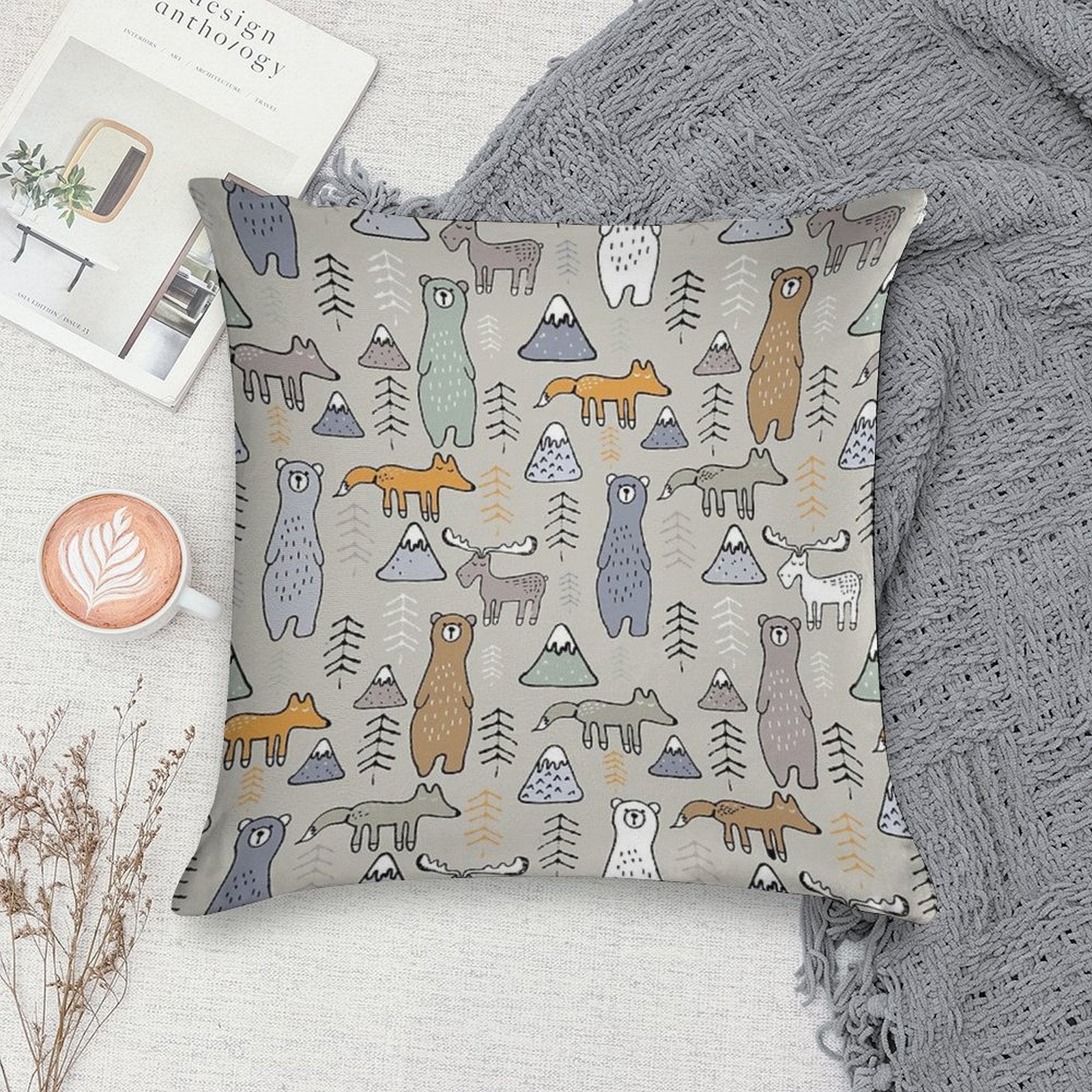 Bear Mountain Soft Decorative Cover Throw Pillow