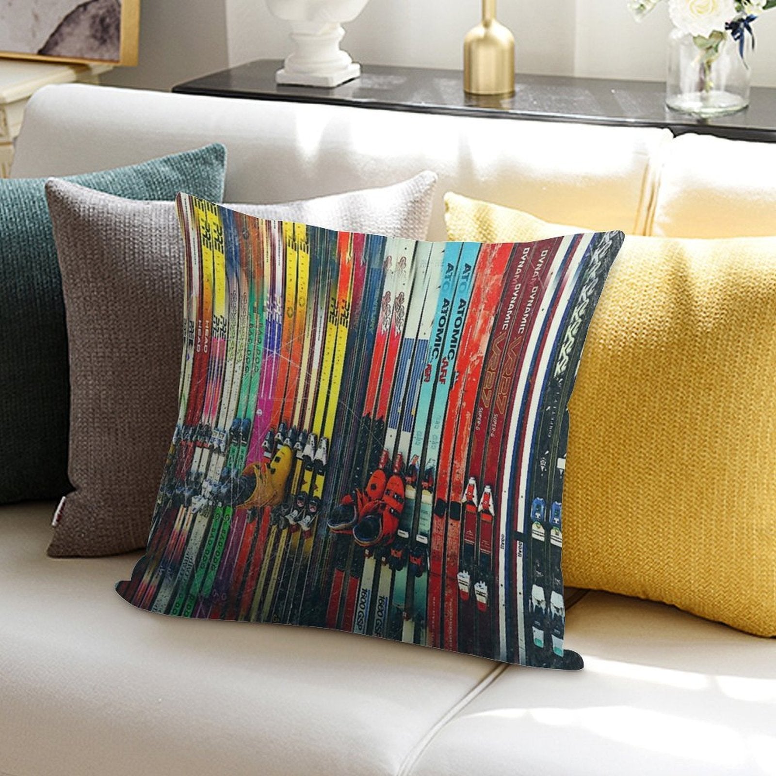 Ski Sun Valley Soft Hidden Zipper Throw Pillow