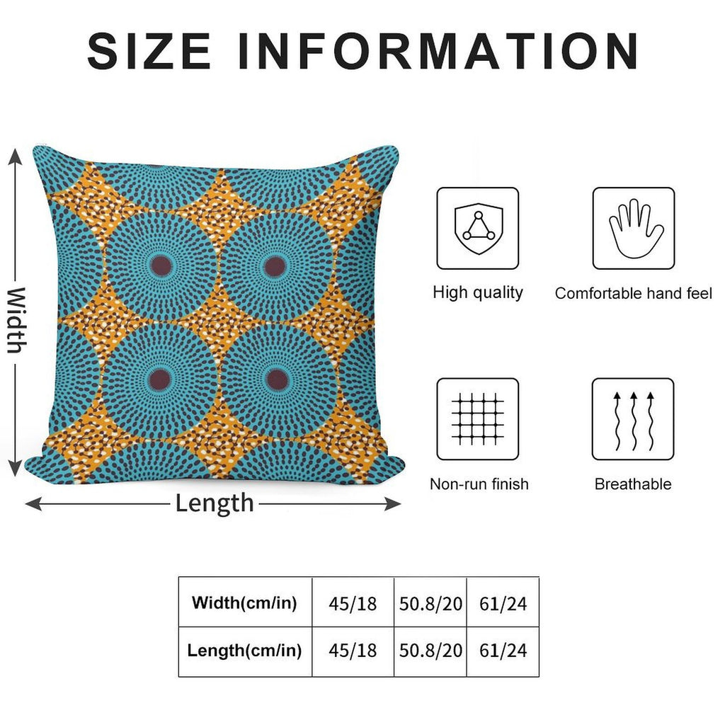 African Fabrics - Wax #3 Soft Warmth Comfort Throw Pillow