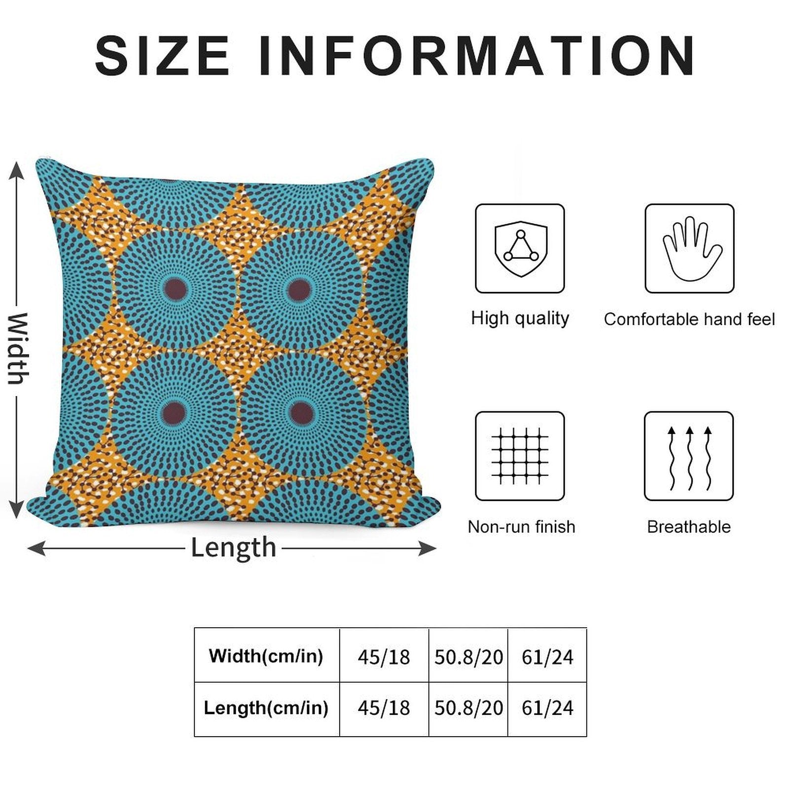 African Fabrics - Wax #3 Soft Warmth Comfort Throw Pillow