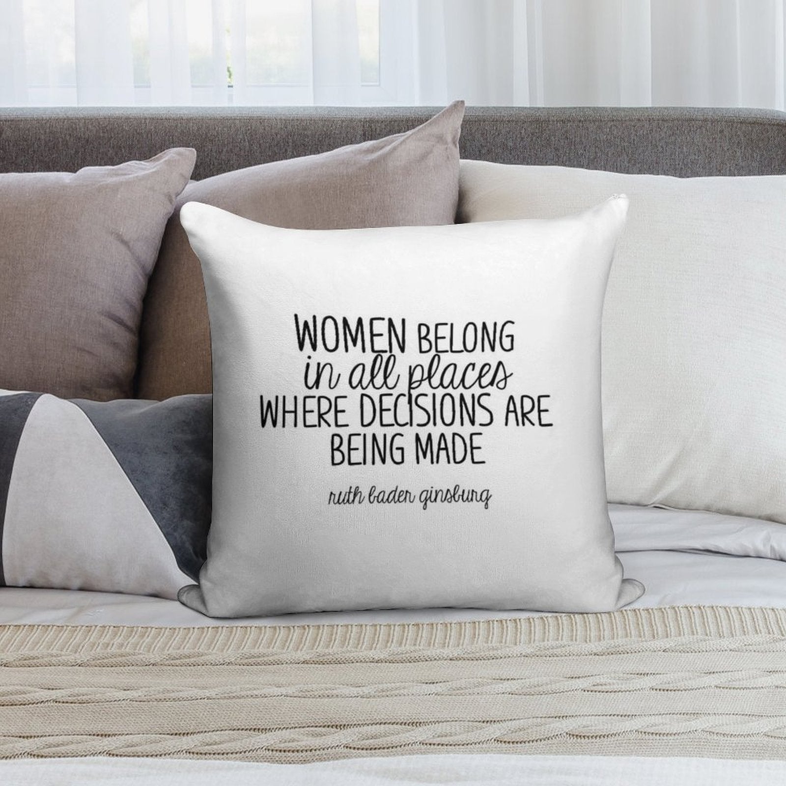 Ruth Bader Ginsburg Soft Shrink-Resistant Throw Pillow