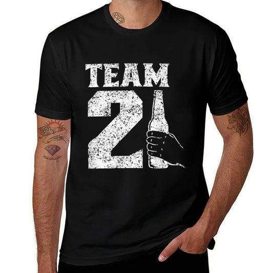 Team 21 Party Military 21St Birthday  Cotton T-Shirt