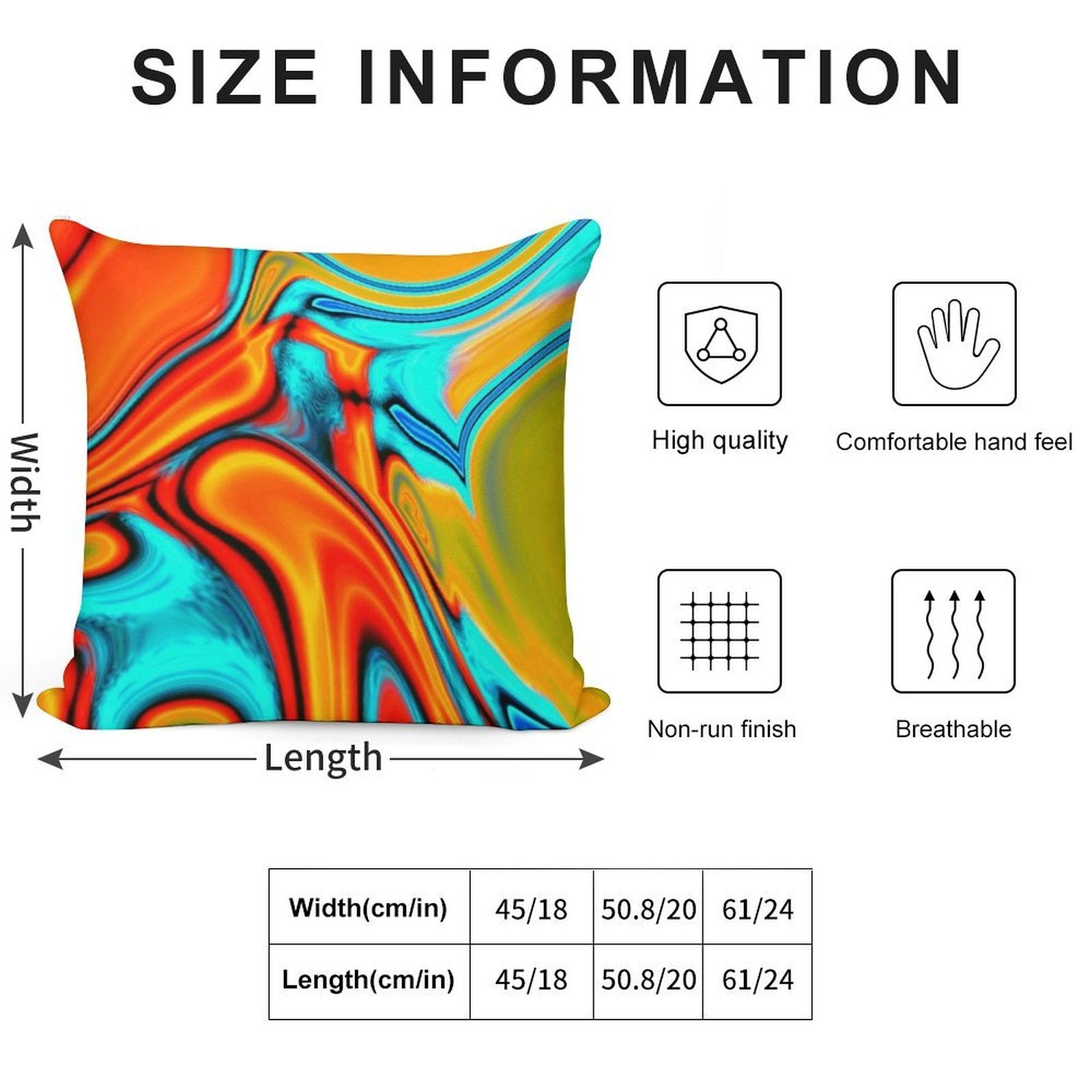 Vivid Modern Southwest Hipster Turquoise Orange Swirls Soft Hidden Zipper Throw Pillow